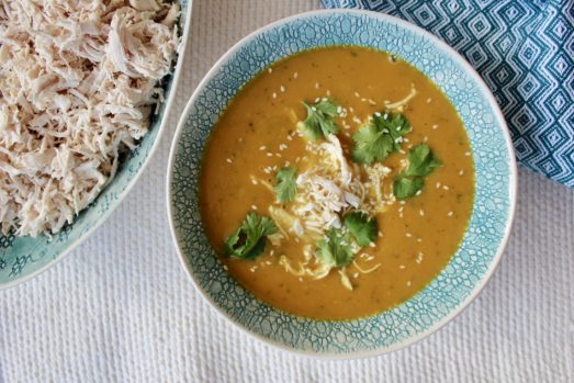 Zupa krem z dyni curry z szarpanym kurczakiem Thermomix przepisy Dietomix