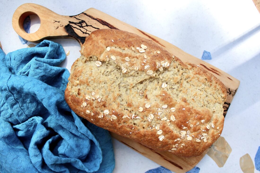 Chleb orkiszowy z płatkami owsianymi i jabłkiem na drożdżach przepis na Thermomix