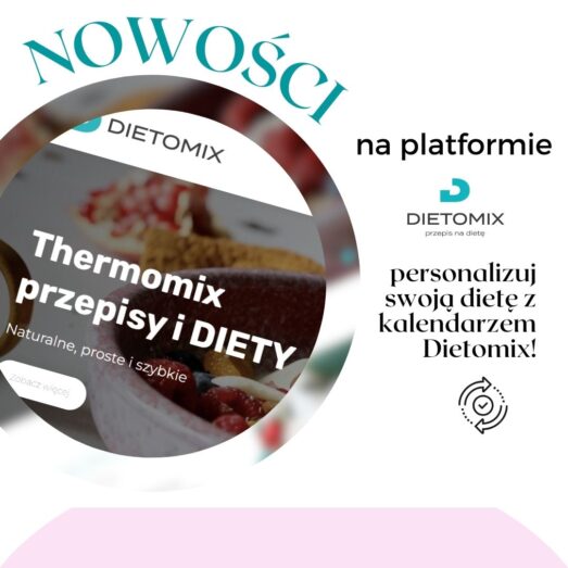 Kalendarz do układania diety na platformie Dietomix - nowości dla układania jadłospisów z przepisów na Thermomix