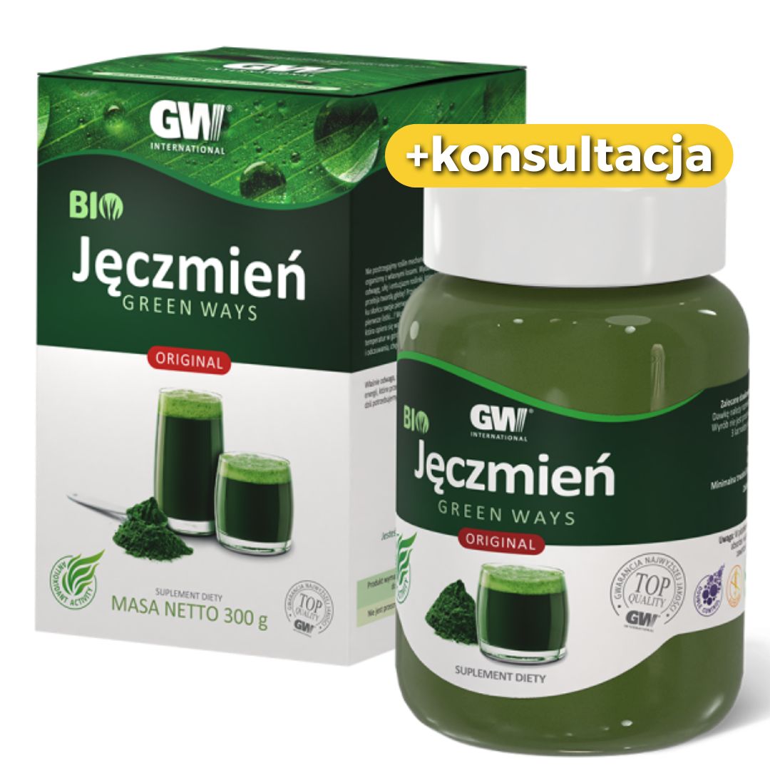 GRATIS - BIO SOK Z MŁODEGO JĘCZMIENIA GREEN WAYS PROSZEK 300 G + KONSULTACJA