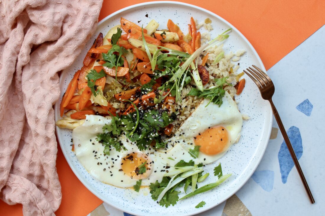 jajka sadzone z ryżem i warzywami Thermomix przepisy Dietomix