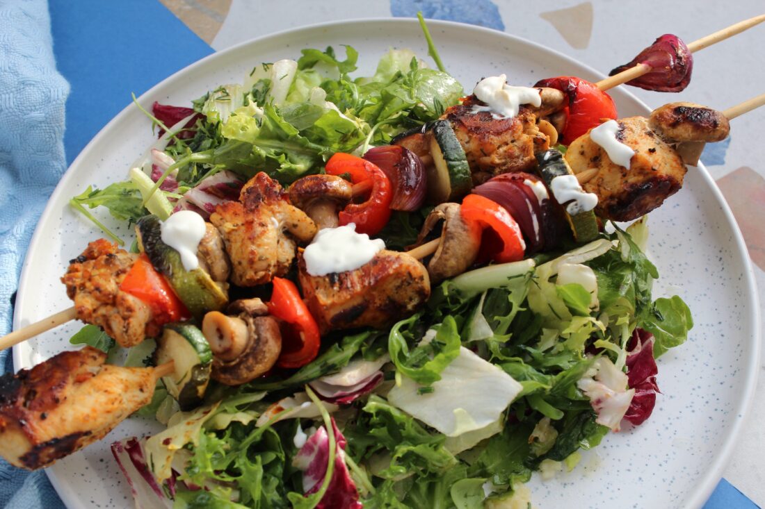 Szaszłyki z kurczaka z warzywami