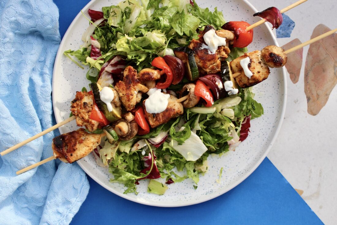 Szaszłyki z kurczaka z warzywami
