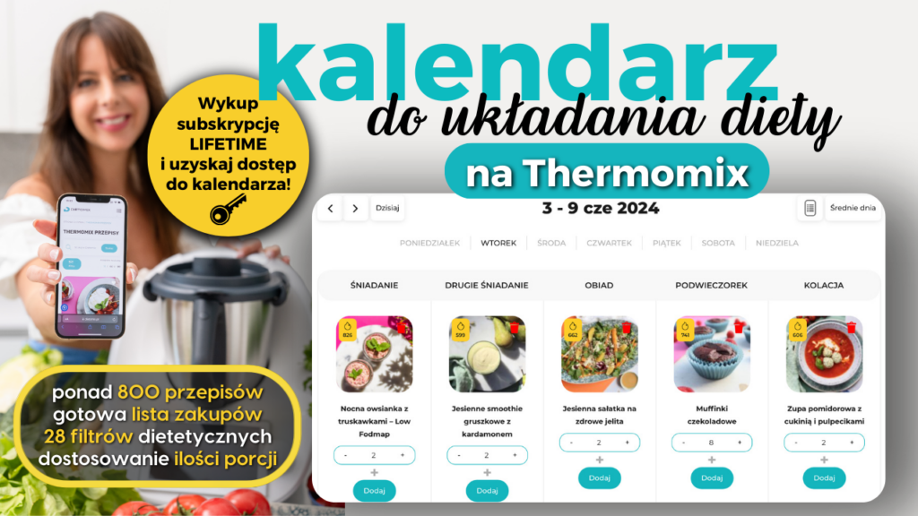 kalendarz do układania diety na Thermomix Subskrypcja platformy Dietomix - Abonament Thermomix